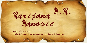 Marijana Manović vizit kartica
